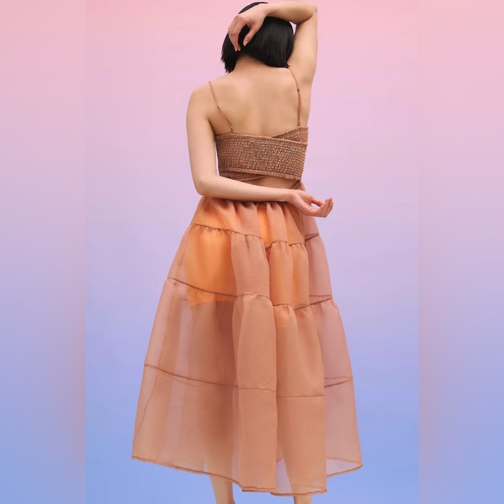 Anthropologie X OhSevenDays Tiered Sheer Midi Dress - Picture 6 of 12